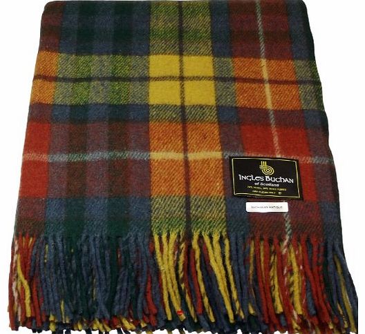 Traditional Tartan Throw, Blanket, Rug Wool Mix Blanket in Buchanan Antique Tartan