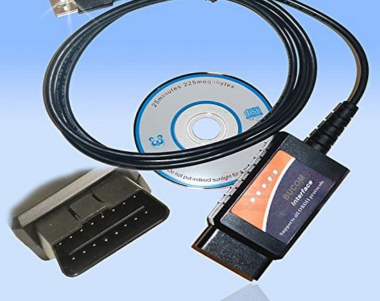 Bucom USB Cable Version 1.5 Obd-Ii OBD2 Car Diagnostic Interface tool for Audi BMW Mercedes Opel VW Golf Fiat Honda Mazda Nissan Car Ford Truck Cable