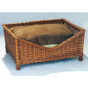 Coloured Wicker Dog Basket Bed (small)