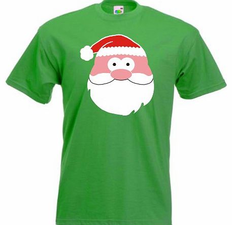 Mens Santa Face T-Shirt (XXL, Irish Green)