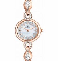 Bulova Ladies Rose Gold Crystal Watch