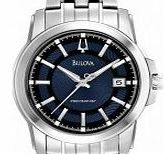 Bulova Mens Precisionist Blue Silver Watch