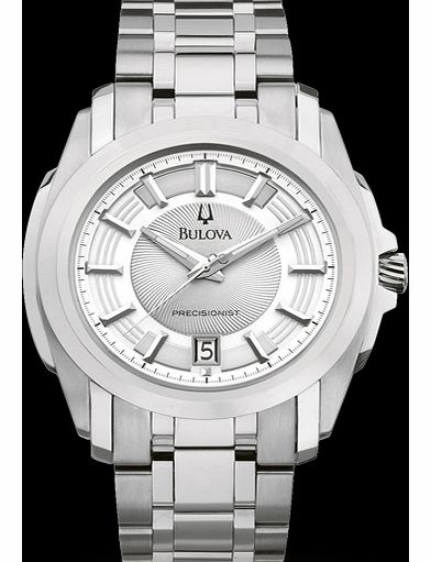 Bulova Precisionist Gents Watch with Silver Dial