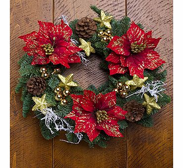 Bunches.co.uk Festive Gold Star Wreath XWGOLD