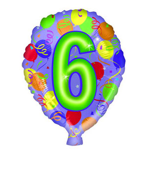 Bunches Number 6 Balloon
