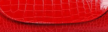 Bundle Monster Womens Fashion Classy Envelope Evening Patent Croc Skin Embossed Clutch Hand Bag Purse, SLEEK RED