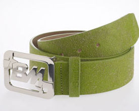 Broken Star Leather Belt Vintage Green