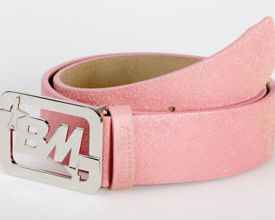 Broken Star Leather Belt Vintage Pink
