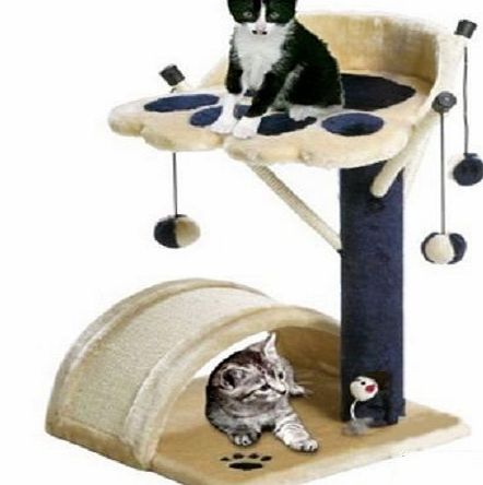 BUNNY BUSINESS Cat Bed and Scratching Post with Toys Scratch Posts Tree