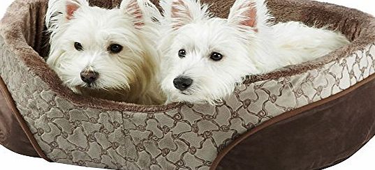 Bunty Mocha Dog Bed Soft Washable Fleece Fur Cushion Warm Luxury Pet Basket - Cream - Medium