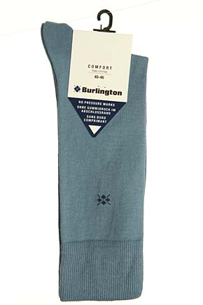 Burlington Mens 1 Pair Burlington Gentle Grip Pure Cotton Sock Charcoal