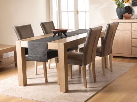 Burnham 5ft Dining Table and 4 Brown Faux