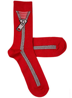 1 Pack Red Zip Socks