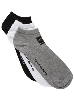 3 Pack Mixed Umbro Trainer Liners