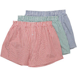 3 Pack Striped Woven Boxers