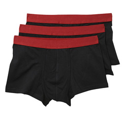 Black 3 Pack Men` Hipsters Trunk Underwear