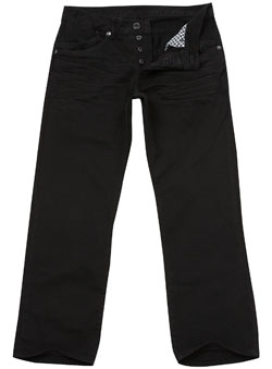 Burton Black Coated Cotton Straight Jeans