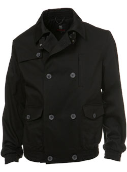 Black Cropped Double Breasted Jacket