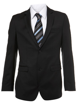 Black Label Black Wool Suit Jacket
