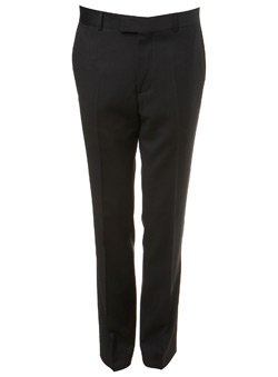 Black Label Black Wool Suit Trousers