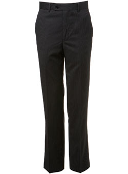 Black Pinstripe Essential Suit Trousers