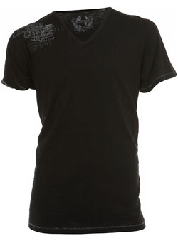Black Placement Printed T-Shirt