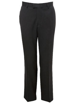 Black Xtra Large Flat Front Gab Trousers