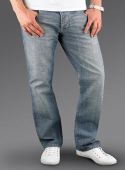 Burton Blue Bleach Wash Straight Denim Jeans