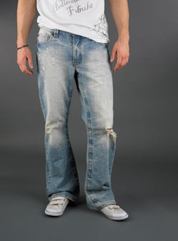 Burton Blue Bleached Bootcut Denim Jeans