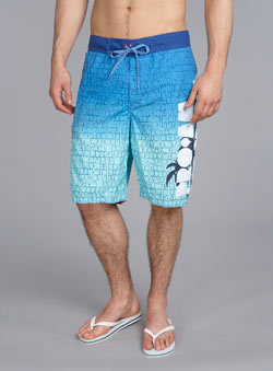 Blue/Green Printed Swim Shorts