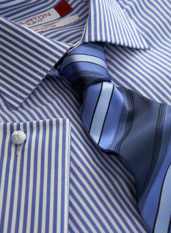 Burton Blue Stripe Smart Shirt And Tie Set