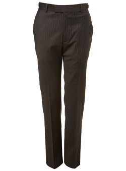 Brown Stripe Herringbone Trousers
