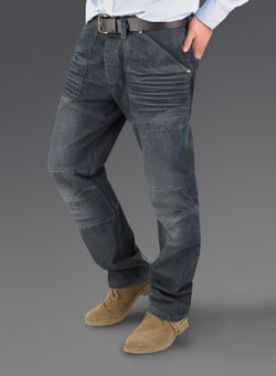 Dark Wash Worker Straight Denim Jeans
