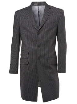 Grey Ben Sherman Stripe Overcoat