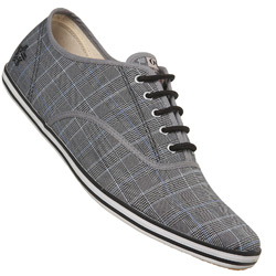 Grey Check Lace Up Sports Shoe