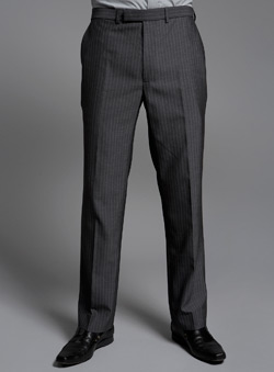 Grey Double Pinstripe Suit Trousers