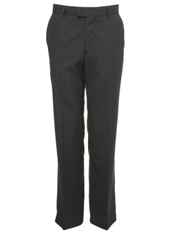 Burton Grey Flat Front Stripe Smart Trousers