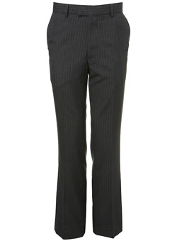 Burton Grey Flat Front Stripe Trouser