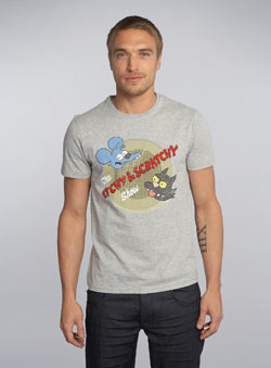 Grey `tchy and Scratchy`Printed T-Shirt