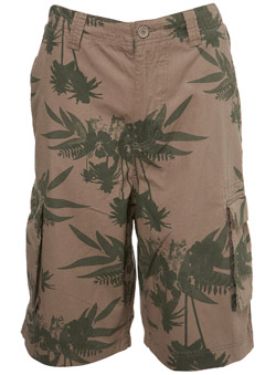 Khaki Palm Print Camo Shorts