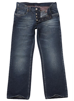 Mid Wash Straight Fit Denim Jeans