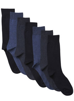 Pack of 7 Mixed Navy Socks