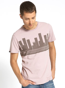 Pink City Skyline Printed T-Shirt