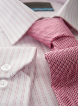 Pink Stripe Tailored Shirt With Tie