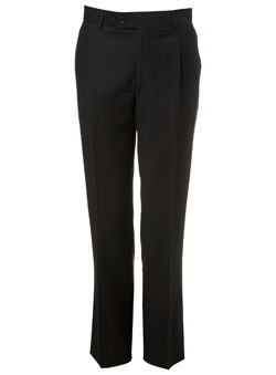 Plain Black Essential Suit Trousers