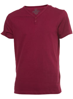 Purple Basic Y-Neck T-Shirt