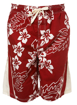Red Floral Swim Shorts