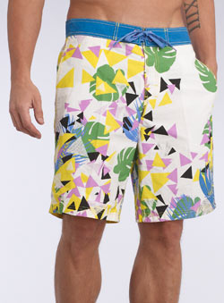 Burton Shattered Leaf Print Swim Shorts