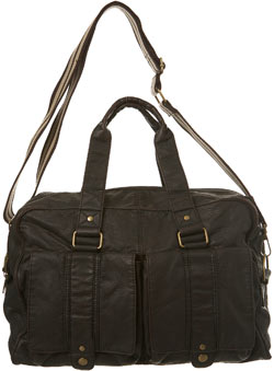 Slouchy Style Brown Mock Leather Holdall Bag