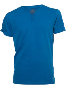 Tropical Blue Basic Y-Neck T-Shirt